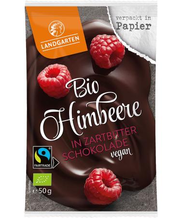 Landgarten Organic Raspberry in Dark Chocolate (2 x 50 gr) Raspberry 50 g (pack of 2)