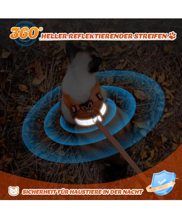 Supet Cat Dishes & Soft Vest Set for Cats & Small Dogs - Adjustable Leash Breakfast Collection Medium (33-38 cm) - Orange - Buy Online on SooperMarket.com