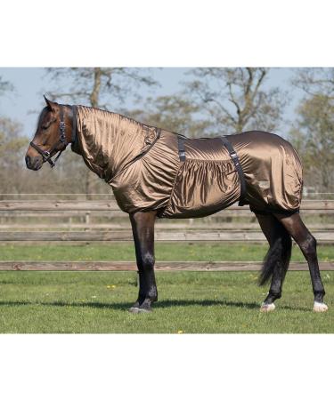 QHP eczema blanket with neck and removable belly flap (90 cm brown) 90 cm brown