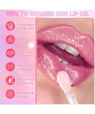 Color Changing Lip Oil & Moisturizing Jelly Lipstick - Long Lasting Shiny Lip Gloss | Non-Stick Lip Tint Oil for Women & Girls (2PCS - Buy Online on SooperMarket.com