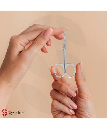 Professional Stainless Steel Curved Cuticle Scissors Manicure Cutter for Nail Toenail Trimming Eyebrow Eyelash for Women and Men - Buy Online on SooperMarket.com