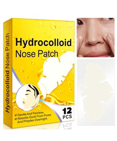 12pcs Nose Patches Hydrocolloid Patches for Nose Pores Blackhead and Cleansing Deep Cleansing Nose Strip Nose Strips for Blackhead Removal on Oily Skin