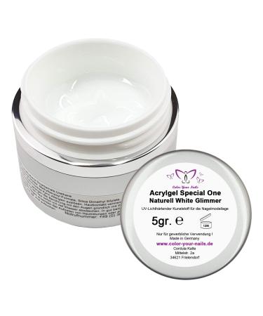 Special One Acrylgel Naturell Milky Glimmer. In a standard jar. Can be used without a spatula made in Germany Acryl Gel 5g