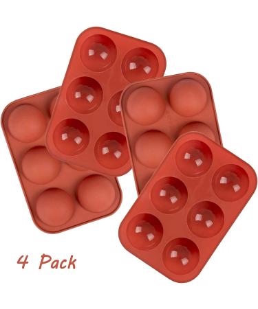 Bestylez 4 Pcs Medium Silicone Molds + Droppers for Hot Chocolate Bombs - 4 Pack, 6 Holes, 2 Inch - Buy Online on SooperMarket.com