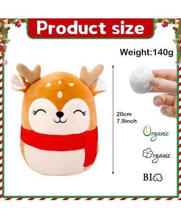 Christmas Elk Stuffed Animal Plush Pillow - Cute Soft Toy for Kids - Perfect Gift for Christmas & Birthdays - Decorative Pillow for Sofa & Bedroom - Buy Online on SooperMarket.com