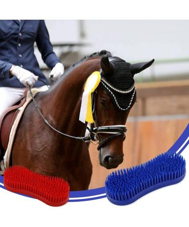 2 Pcs Silicone Horse Cleaning Grooming Brush Horse Grooming Brush Equestrian Massage Tool for Horse Grooming Care - Buy Online on SooperMarket.com
