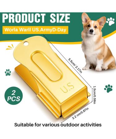 Vercanmonth 2-Piece Brass Pet Training Clicker Set - Metal Dog & Cat Clickers for Puppy Training | Gold - Buy Online on SooperMarket.com