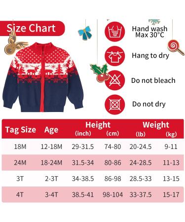Kids Christmas Reindeer Sweater Cardigan | Boys Winter Knit Jumper 18-24 Months Navy Blue - Buy Online on SooperMarket.com