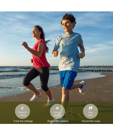 BIGGERFIVE Kids Fitness Tracker Watch - Waterproof Slim Activity Tracker for Girls Boys with Pedometer, Calorie Counter, Sleep Monitor, Silent Alarm Clock - Blue/Green - Buy Online on SooperMarket.com