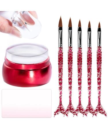 Clear Silicone Jelly Stamper Nail Dotting Pen Transparent Nail Stamper Scraper for French Tip Nails Art Design Manicure Tools (Set C)