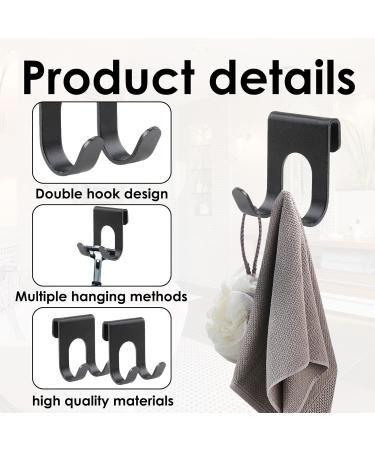 Self-Adhesive Razor Holder Shower - 5 PCs Multi-Purpose Hook Aluminum Bracket for Bathroom & Kitchen Organization - No Drilling Required Black - Buy Online on SooperMarket.com