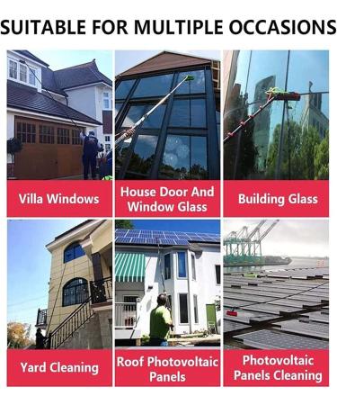 Water Fed Telescopic Pole Water-Fed Telescopic Window Cleaning Pole for Photovoltaic Panel Truck Window Window Glass Wall-24FT 55cm Brush Head 5M/17FT - Buy Online on SooperMarket.com