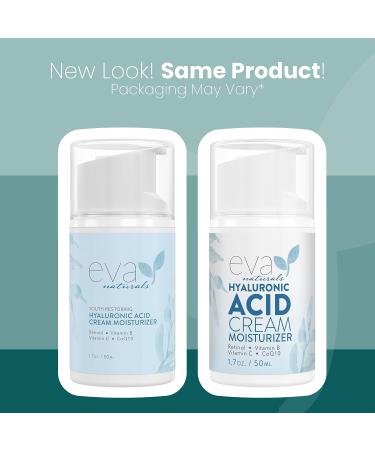 Eva Naturals Hydrating Face Cream with Hyaluronic Acid - Anti-Aging Moisturizer with Aloe Vera & Retinol - Firming Day & Night Cream (1.7 Fl Oz) - Buy Online on SooperMarket.com