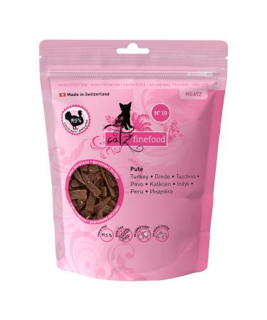 Catz Finefood MEATZ Cats treat turkey N 19 - crispy stripes made of 100 percent turkey meat - cat snack for allergy sufferers without sugar grain -free (1 x 45 g)