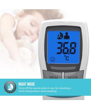 HoMedics No Touch Infrared Thermometer - Non-Contact Forehead Temperature Reader | Instant Measurement, LCD Display, Fever Alarm | Night Mode, Auto-Off | 2yr Guarantee - TE-200 - Buy Online on SooperMarket.com