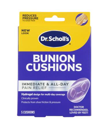 Dr. Scholl's BUNION CUSHION with Duragel Technology 5ct. Cushioning Protection Against Shoe Pressure and Friction That Fits Easily in Any Shoe For Immediate and All-Day Pain Relief