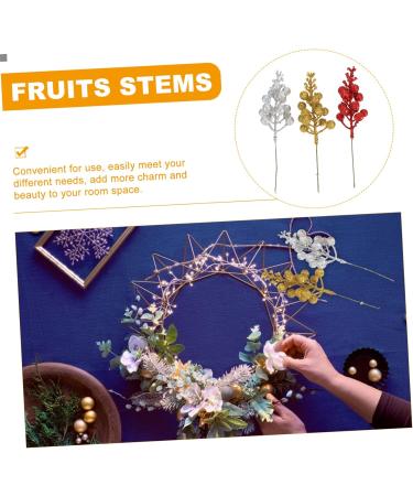 ORFOFE Wreath Decor 15pcs Simulated Fruit Skewers Xmas Fruits Stems Xmas Fruits Branch Fruits Branch Picks Fake Fruit Foam Christmas Wedding Decor - Buy Online on SooperMarket.com