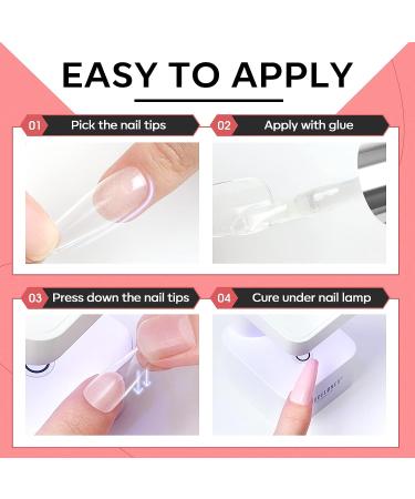 Modelones Gel X Nail Kit with 4-in-1 Nail Glue Gel, 500pcs Half Matte Coffin Nails, and UV LED Nail Lamp - Valentine's Day Gift for Women - Buy Online on SooperMarket.com