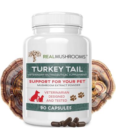 Turkey Tail Pet Support - Dog Multivitamins and Supplements for Immune Support, Gut Health & Wellness - Grain-Free, Gluten-Free, Vet-Approved Dog Supplement (90ct)
