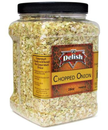 Dried Chopped Onion by Its Delish  Delicious & Fresh Taste  Premium 28 Oz Jumbo Container (Jar)  No Preservatives, All Natural Dehydrated Onion, Certified Kosher