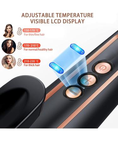 5 in 1 Hair Curling Iron Set - Interchangeable Wands Fast Heat Up Adjustable Temp Includes Gloves & Clips - Perfect Curly Hairstyle - Buy Online on SooperMarket.com