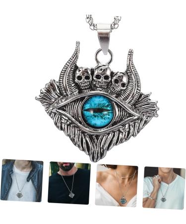 EXCEART Devil Eye Necklace Skull Necklace Ladies Men's Evil Eye Clavicle Chain Steampunk Necklace Women Clavicle Pendant Necklace Decor Stainless Steel Neck Chain Metal Man - Buy Online on SooperMarket.com