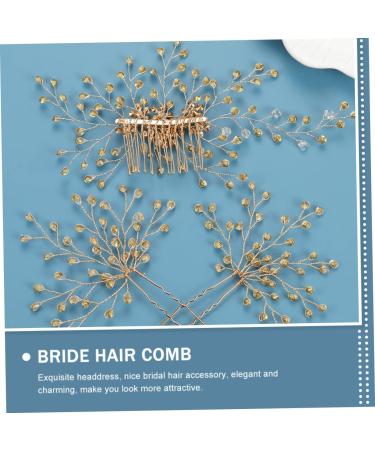 minkissy 5 Sets bridal headwear Rhinestone Hair Headpiece Bride Hairpin crystal hair comb U- shaped Hair Pin for Bride crystal side comb Bridal Hair Comb clip wedding rhinestones bridesmaid - Buy Online on SooperMarket.com