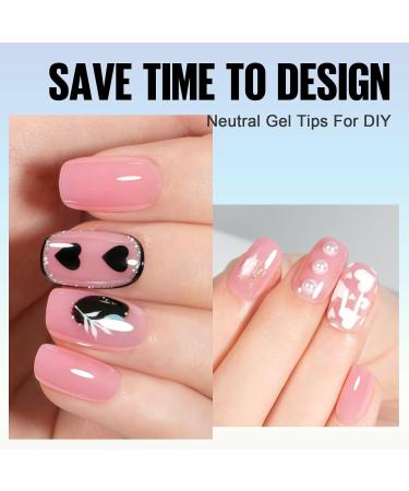 TOMICCA 180PCS Short Square Soft Gel Nails Tips - Matte Finish, 3 in 1 Base Coat, Pre-colored Press On Nail Tips for Nail Art Extensions - Pink - Buy Online on SooperMarket.com