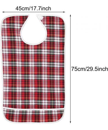 Adult Bib 3colors Adult Bib Washable Reusable Waterproof Dinning Aid Clothes Protector Clothing Protector with Optional Crumb Catcher and Vinyl Backing 17.7 * 29.5inch(Blue) - Buy Online on SooperMarket.com