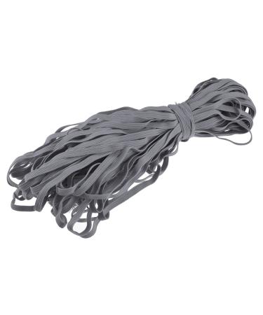 MECCANIXITY Flat Elastic Cord for Sewing 1/4 inch 6mm 33 Yards Knit Heavy Stretch Strap Cord Rope for Crafts DIY Grey