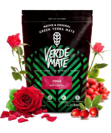 Verde Mate Green Rosa 0 5 kg | Fine yerba mate with rose petals 500 g | Mild taste | Natural caffeine | Yerba Mate tea from Brazil | 500 g - Buy Online on SooperMarket.com
