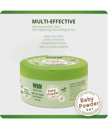 WBM Care Baby Powder Talc Free - Unscented, 140g | Gentle Formula for Delicate Baby Skin - Buy Online on SooperMarket.com