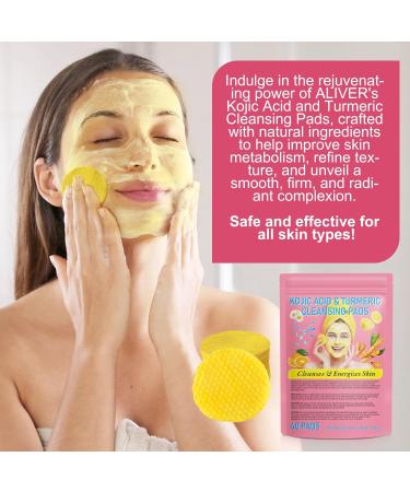 Turmeric Face Scrub Pads - Natural Cleansing Pads with Kojic Acid | 40 Pcs for Glowing Skin - Buy Online on SooperMarket.com