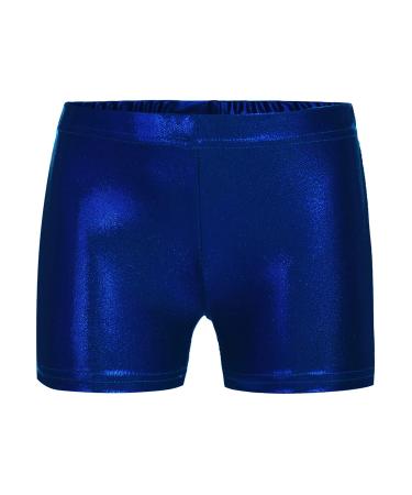 Zaclotre Kid Girls Gymnastic Shorts Ballet Dance Sparkle Short Tumbling Athletic Gymnastics Leotards Navy Blue 10-11 Years