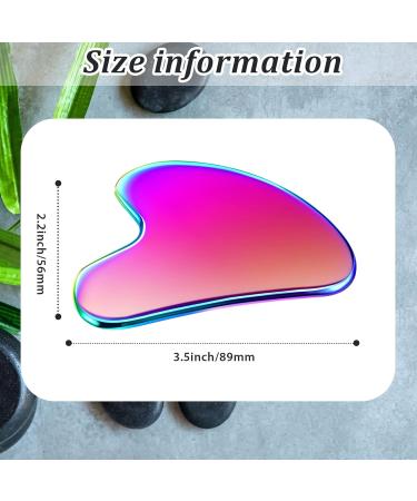 Nuanchu Rainbow Stainless Steel Gua Sha Tool - Facial Massage for Tightening Skin Body Eyes & Neck - Travel Pouch Included - Perfect Skin Care Gift - Buy Online on SooperMarket.com