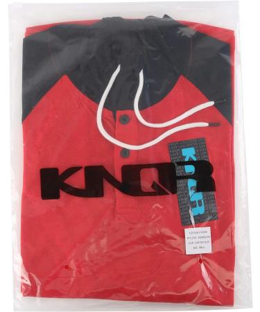 KNQR Mens Casual Raglan 3/4 Sleeve Hoodie Baseball Henley T-Shirt XL - True Black/Heather Charcoal - Buy Online on SooperMarket.com