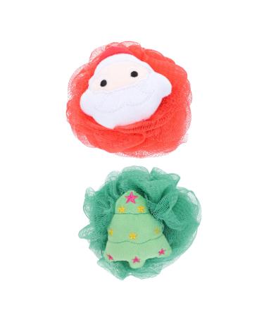 2pcs Bath Ball Shower Puff Bath Sponges for Girl Exfoliating Body Sponge Bath Sponge Swirl Shower Sponge Bubbles Soft Bathing Accessories Shower Loofah Xmas Stuffing Cotton 1 Count (Pack of 1)
