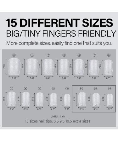 AILLSA Extra Short Coffin Nail Tips - Matte Soft Gel Full Cover Nails for Mothers Day - 240PCS, 15 Sizes - Buy Online on SooperMarket.com