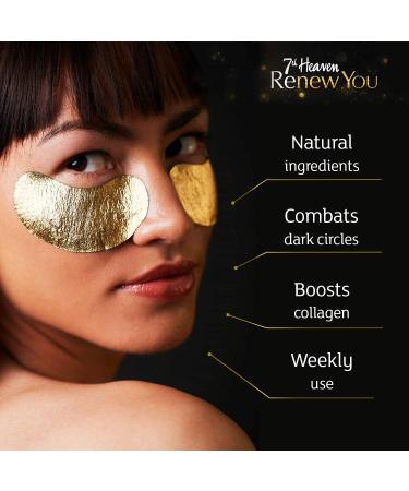 7th Heaven Renew You Gold Radiance Eye Masks - Revitalize & Brighten | International Shipping Available - Buy Online on SooperMarket.com