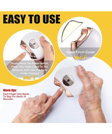 Rechargeable Automatic Electric Nail Clipper for Safe Fingernail Trimming - Ideal Gift for Caregivers and Elderly - White - Buy Online on SooperMarket.com