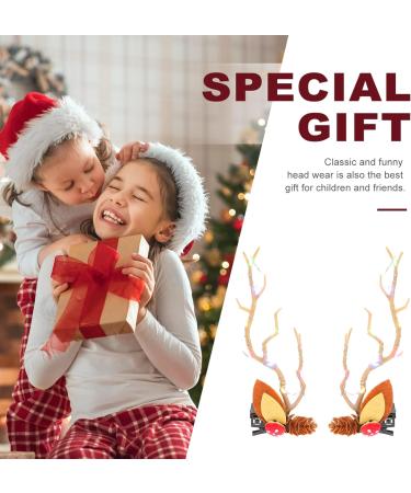 minkissy 2 Pairs Christmas Glow Barrette Christmas Hairpin Glowing Hairpin Girl Hair Accessories Girls Hair Ties Hair Ornaments for Women Xmas Hair Clips Antlers Deer Horns Hair Holder Ear - Buy Online on SooperMarket.com