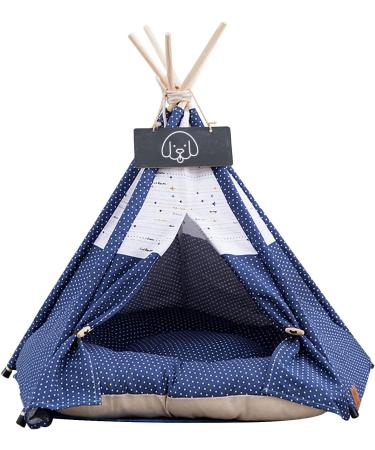 Pet Teepee Tents with Thick Cushion for Dogs and Cats Puppies House Portable Luxery Pet Tents Machine Washable Airplane