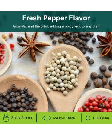 Soeos Premium Whole White Peppercorns 18oz - Grade AAA Non-GMO & Kosher - Strong Aroma and Flavor for Cooking - Bulk Refill for Grinder - 1.13 P - Buy Online on SooperMarket.com