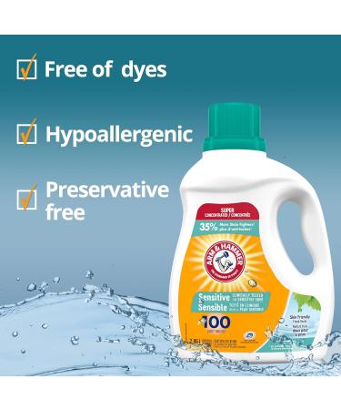 Arm & Hammer Liquid Laundry Detergent for Sensitive Skin Super Concentrated Skin Friendly Fresh Scent 100 Loads 2.96-L - Buy Online on SooperMarket.com