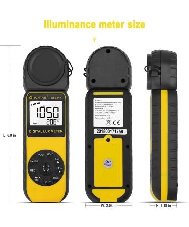 HOLDPEAK HP-881D Digital Lux Meter | 1-400,000 Lux/1-40,000 FC | Rotatable Detector for LCD Lights and Plants | Lumen Meter - Y-HP-881D - Buy Online on SooperMarket.com