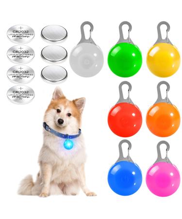 7 pieces dog light pendants LED flashing light dog collar pendant for dog cats pet luminous band with 3 flashing modes safety light keychain for school bags children jogger