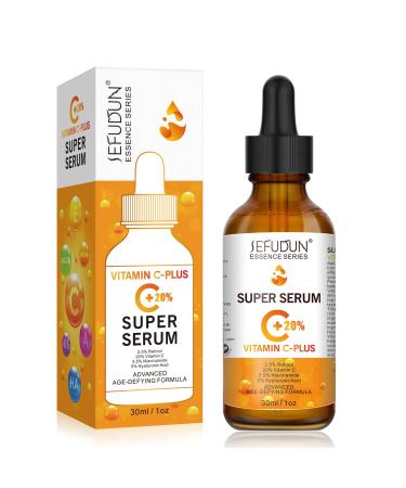 20% Vitamin C Serum for Face with Hyaluronic Acid 1 Fl Oz Anti Aging Facial Serum for Women & Men Antioxidant Boost Skin Collagen Fades Dark Spot Hydrate & Plump Skin Anti Aging & Wrinkle 1 Fl Oz (Pack of 1)