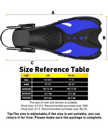 Adults Snorkeling Set with Dry Top Snorkel, Flippers, Mask, and Gear Bag - Blue-Black - Large-X-Large - Buy Online on SooperMarket.com