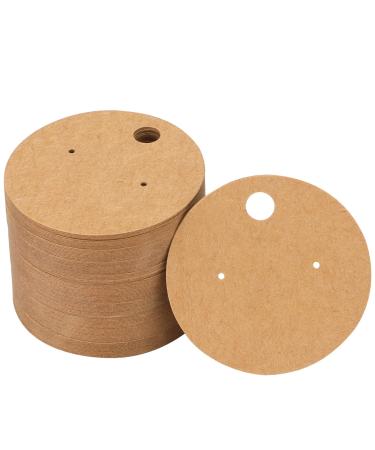 joycraft 100Pcs Round Earring Display Holder Cards  2 Kraft Cardboard Ear Studs Holder Cards  Blank Jewelry Display Cards for Selling  Hanging Earring  Retail  DIY Crafts(2)
