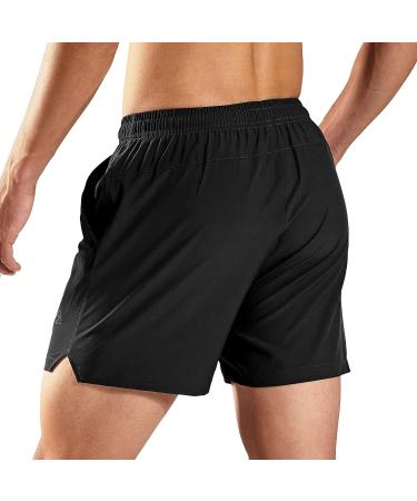 Haimont Men's 5 Inch Dry Fit Running Shorts with Pockets - Water Resistant & Lightweight | Gym Workout Exercise Shorts - Black (Small) - Buy Online on SooperMarket.com